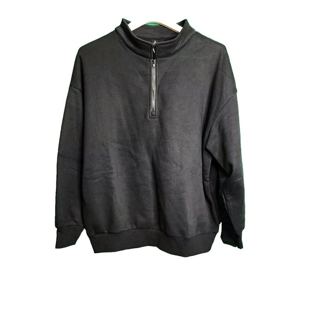 NWT Women's L Anrabess 1/4 Zip Pullover Sweatshirt Black large